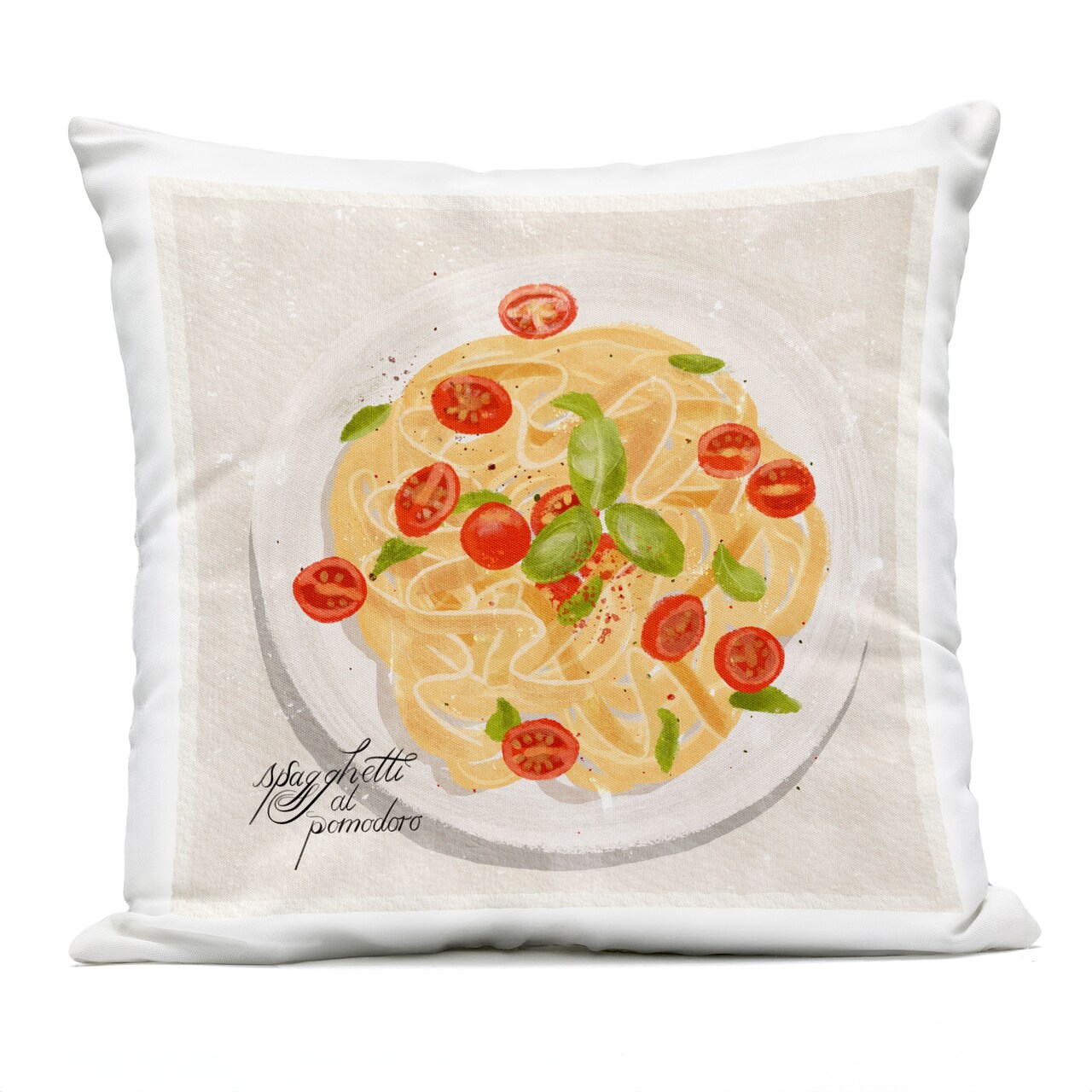 Stupell Industries Italian Spaghetti Meal Outdoor Printed Pillow design by Juliet Rose Philips , 18 x 7 x 18